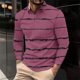 thumbnail image 1 of Blusa y camisa de manga larga con cuello vuelto para hombre, informal, con cuello vuelto, estampado, para fitness, deportiva, de manga larga, de poliéster, 1 of 5