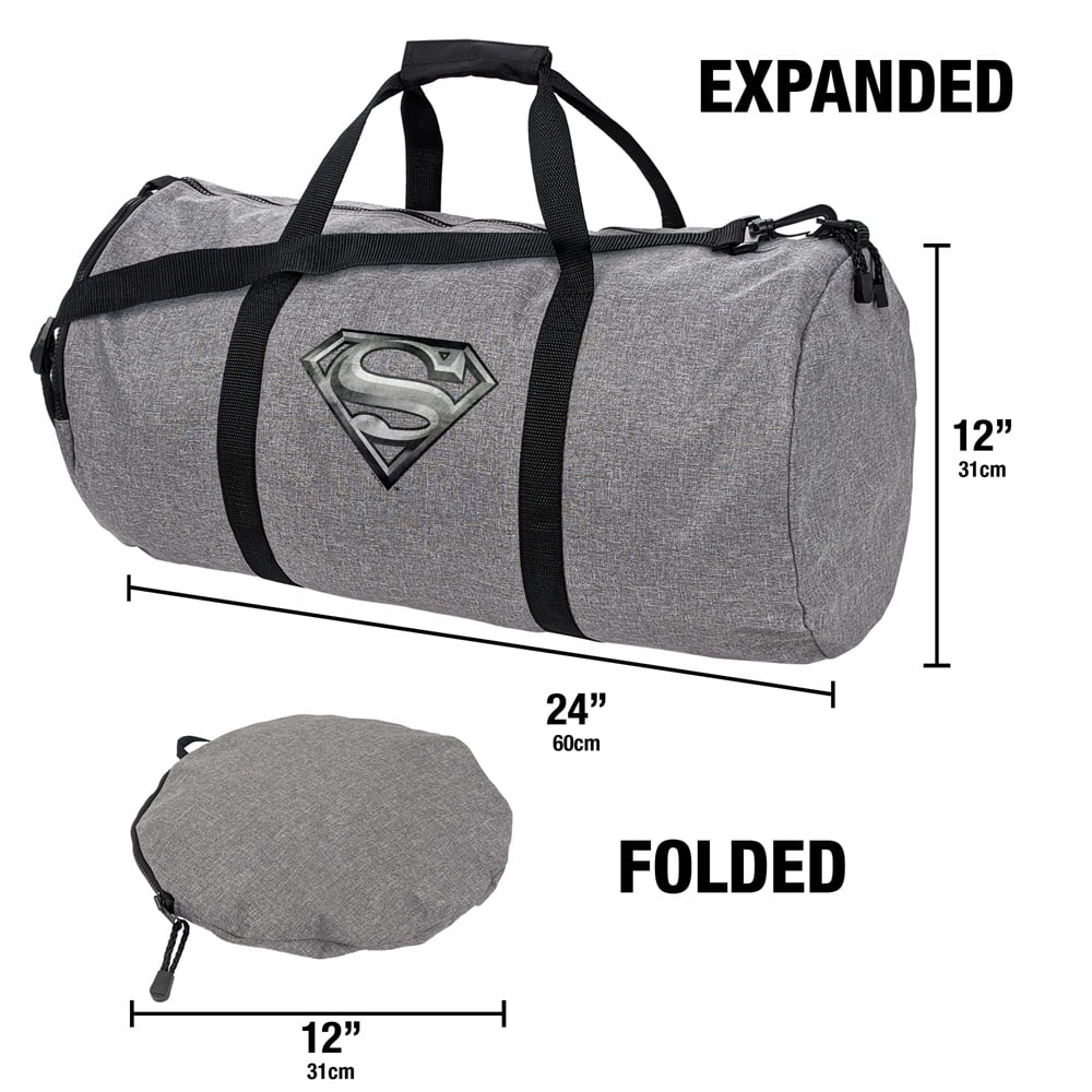 Superman Steel Logo Lightweight Duffel Bag for Sports and Gym Packable for Travel