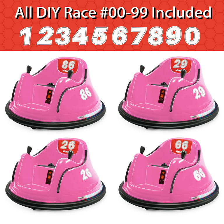 Kidzone DIY Number 6V Kids Toy Electric Ride on Bumper Car Vehicle Remote Control 360 Spin ASTM-Certified 1.5-6 Years