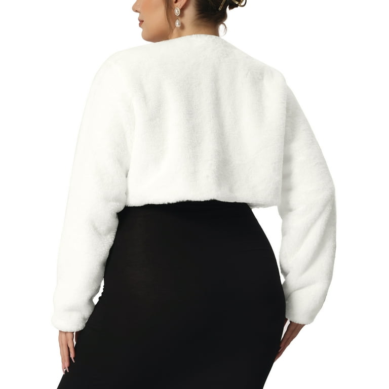 Plus size faux fur shrug online