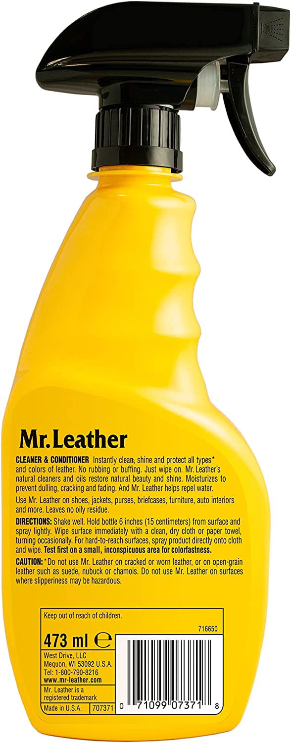 Mr. Leather Cleaner and Conditioner – Enriched Leather Conditioner –  Leather Protector Liquid to Shine & Protect – Leather Cleaner for Car  Interior
