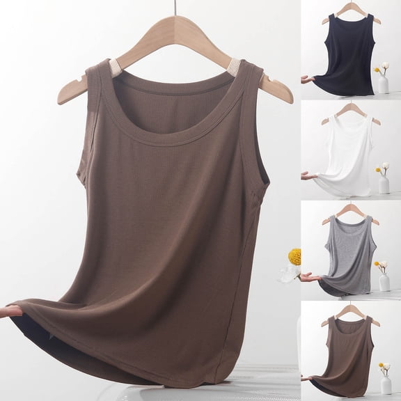 TKYCMSUAKI Womens Plus Size Tank Tops Ribbed Knit Sleeveless Crewneck Shirts Textured Comfy Solid Color T-Shirts Summer Casual Blouses