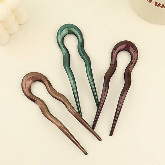OUNONA u shaped hair fork Hair Forks PC Updo Hairstyles Women Casual Day Out 4pcs