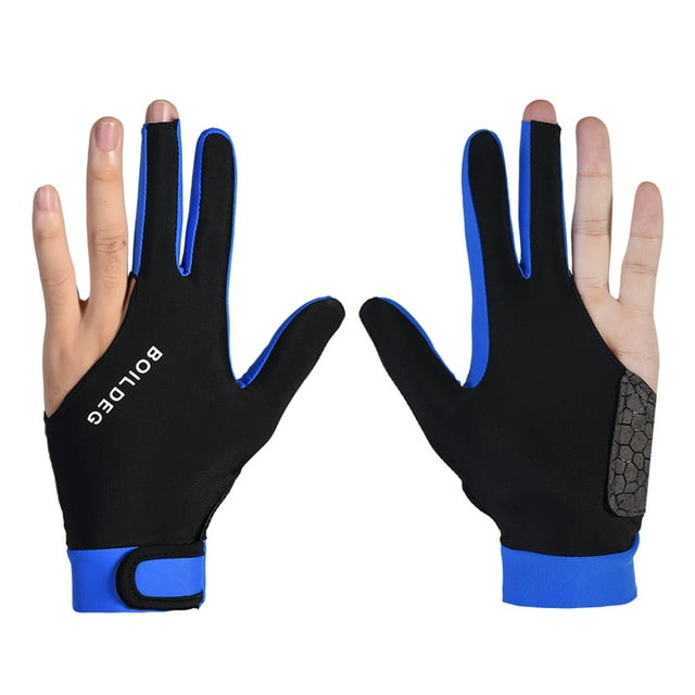 CTIRCHIU 1Pcs Réduit la Friction Gants de Douleur Gant de Billard à Trois Doigts Bleu pour Séances d'Entraînement