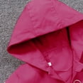 thumbnail image 4 of XIMIN Kids Girls Rabbit Print Hooded Jacket Teen Lightweight Windbreaker Waterproof Rain Jacket Toddler Long Sleeve Adorable Raincoats Casual Zip up Outerwear, 4 of 5