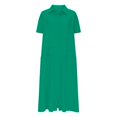 thumbnail image 4 of Staron Robes d'Été pour Femmes en Liquidation à Moins de 10 $ Amples Décontractées en Coton et Lin à Boutons Manches Courtes Robe d'Été Col en V Plage Fête Longue Robe Maxi, 4 of 6