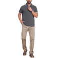 thumbnail image 2 of INSPIRE CHIC Men's Contrast Trim Short Sleeve Three-Button Closure Knitted Polo Shirts S Dark Gray, 2 of 5