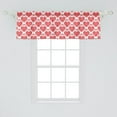 thumbnail image 2 of Ambesonne Norwegian Window Valance, Hearts with Ornaments, 42" x 18", Vermilion and White, 2 of 3