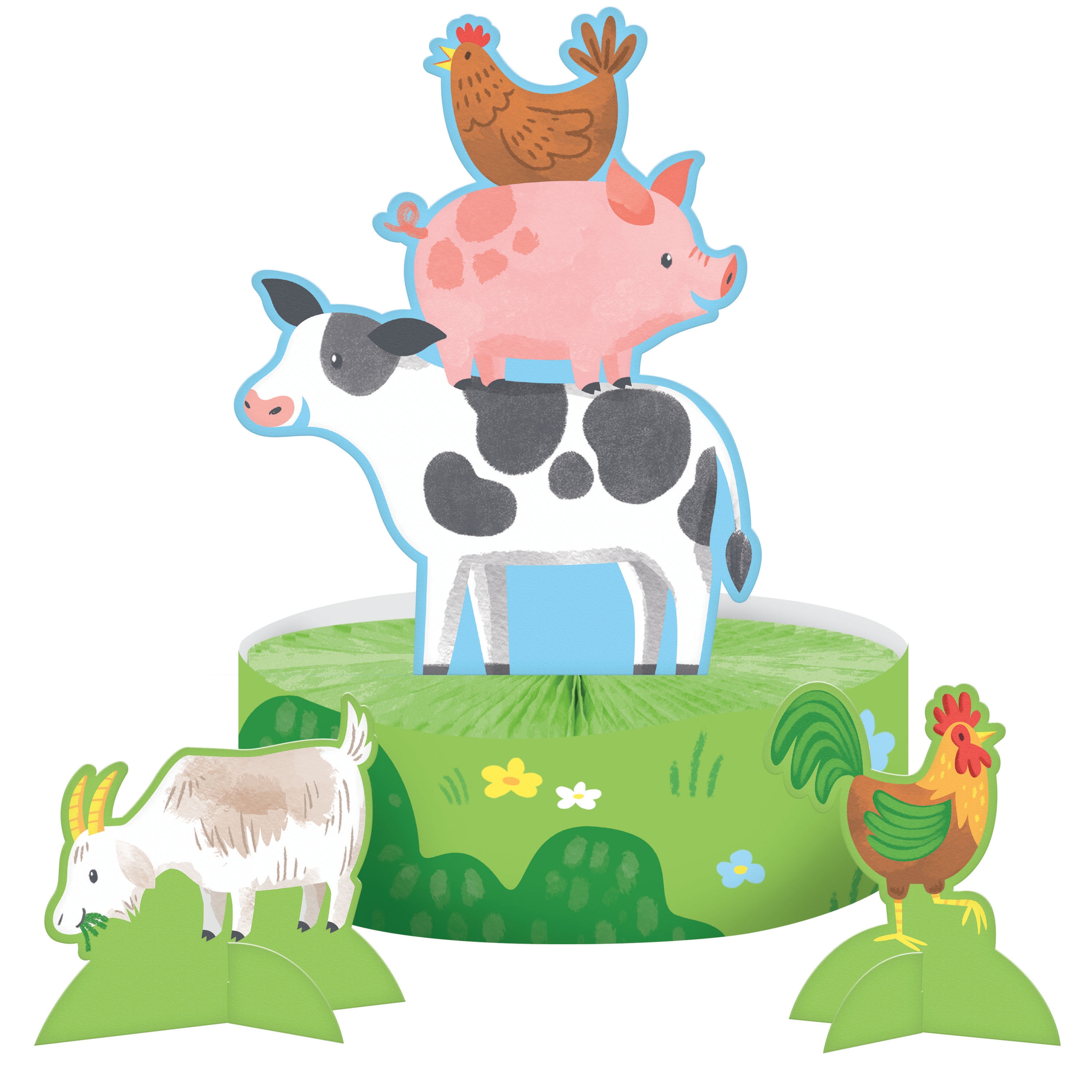 Farm Animals Party Deluxe Tableware and Decorations Kit, Serves 8