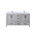 thumbnail image 3 of Jacques 60 in. W Distressed Grey Double Bath Vanity, Cultured Marble Top, and Faucet Set, 3 of 8