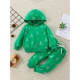 thumbnail image 2 of Wassery Baby Girls Christmas Outfits Set Long Sleeve Tree Print Hoodies Sweatshirt Long Pants 6M 12M 18T 24T 3T 4T Toddler 2Pcs Fall Winter Christmas Clothes, 2 of 9