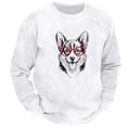thumbnail image 4 of Mens Sweatshirts Animal Series Print Loose Hoodless Crewneck Long Sleeve Tops Pullover Casual Fall Winter Outdoor Activities Sweatshirt for Men White S, 4 of 4