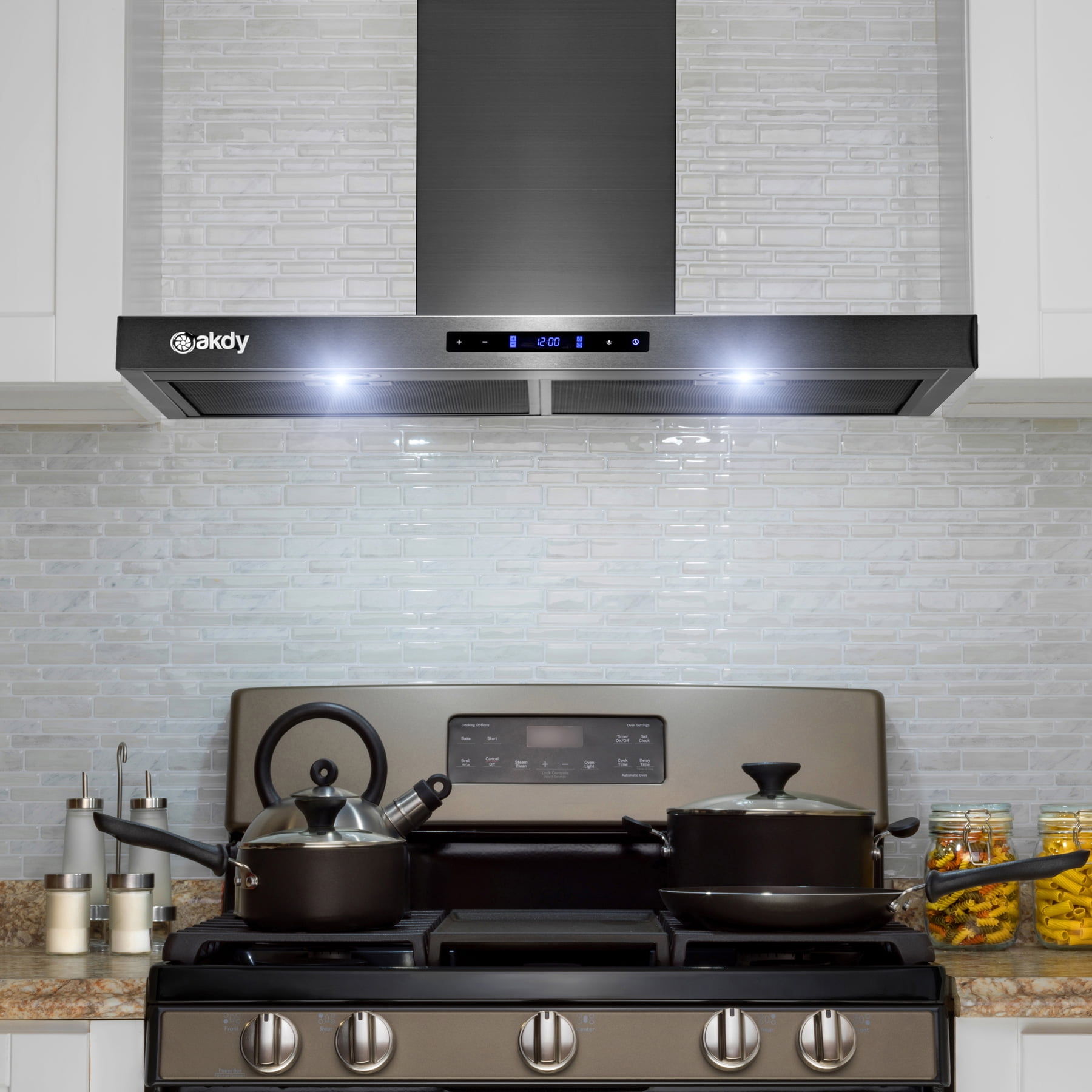 AKDY 30” Wall Mount Black Stainless
