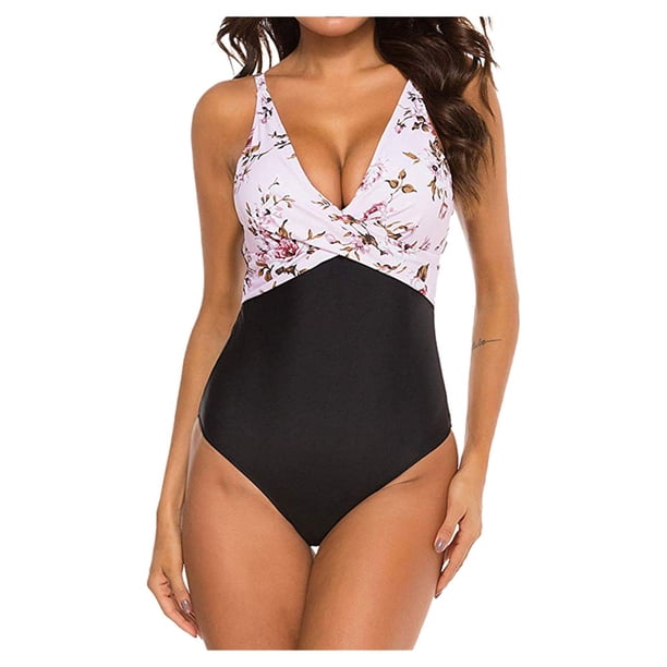 Randolph Women Flowers Print Bikini One Piece Swimwear Push Up Swimsuit Bathing Suit Walmart Com
