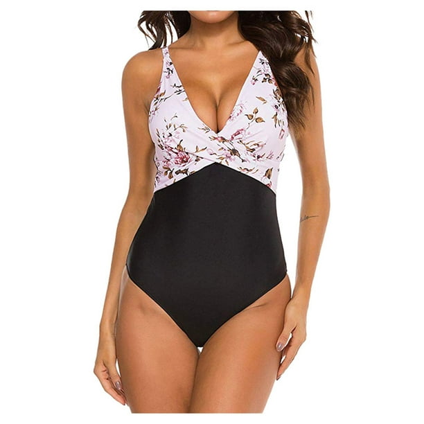 Randolph Randolph Women Flowers Print Bikini One Piece Swimwear Push Up Swimsuit Bathing Suit Walmart Com Walmart Com