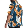 thumbnail image 3 of Corgi Dog Men's Short Sleeve Beach Shirts Hawaiian Button Down Casual Summer Printed Unisex Top, 3 of 6