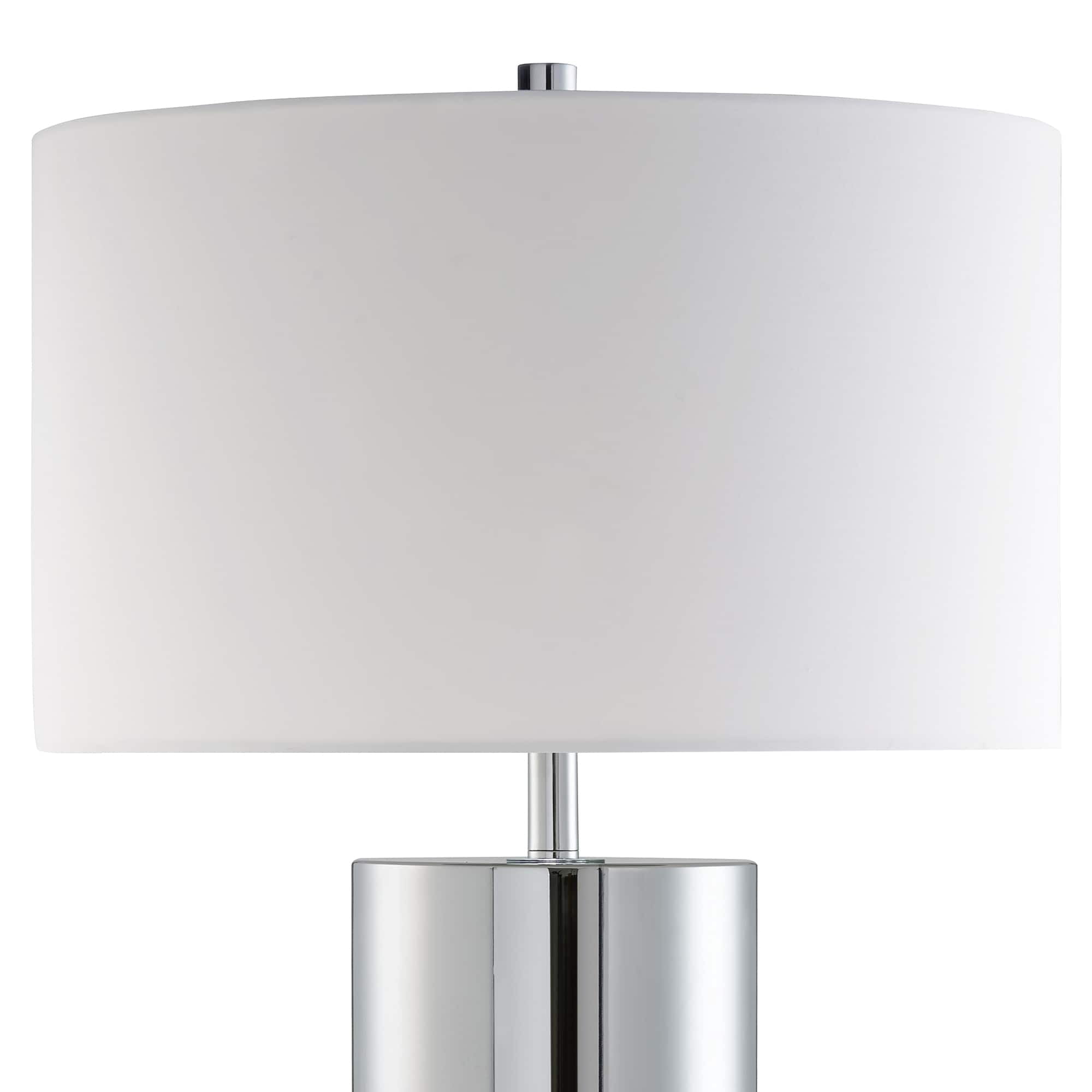 Heath & Cliff York 29.5" Tall Table Lamp with Fabric Shade Polished Nickel