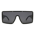 thumbnail image 2 of Women's Sunglasses Studded Oversized Square Mono Lens Fashion UV400 Black, Black, 2 of 5