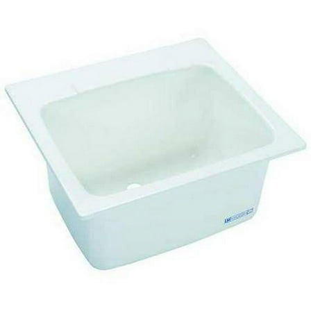 Mustee 22 in L x 25 in W x 13 3/4 in H, Drop-In, Fiberglass, Utility Sink