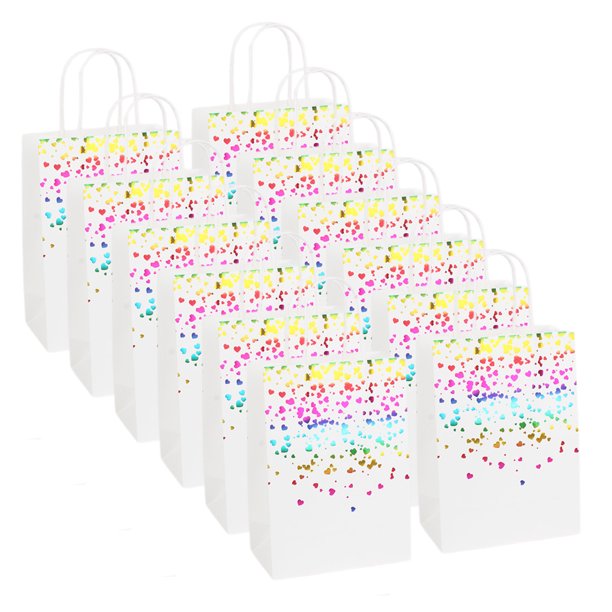 12 bolsas de cumpleaños, bolsas de Navidad, bolsas de regalo con asas, bolsas de regalo navideñas, bolsas de almacenamiento de alimentos Kraft, bolsas de regalo de papel, bolsas de papel, mini bolsas