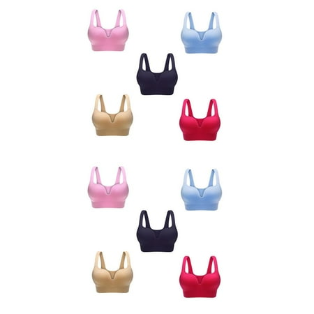 

2pcs Professional Women Yoga Top Tank Seamless Fitness Sports Push Up Bra Solid Color Gym Vest