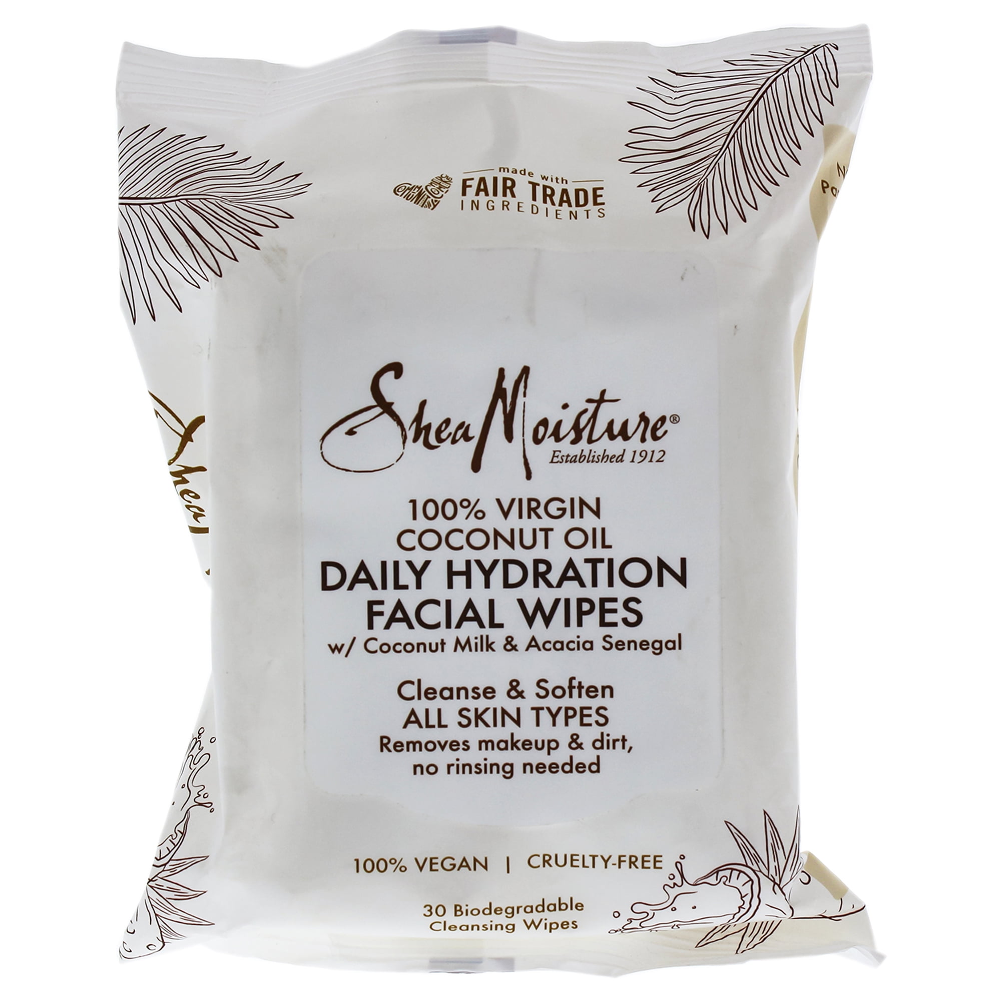 100 Percent Virgin Coconut Oil Daily Hydration Facial Wipes by Shea