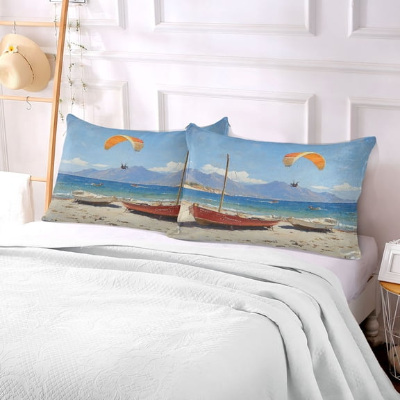 Pillow Case Plush Pillow Fashion Boats Painting Case standard size/King size/Queen size Bed Pillow Pillowcases