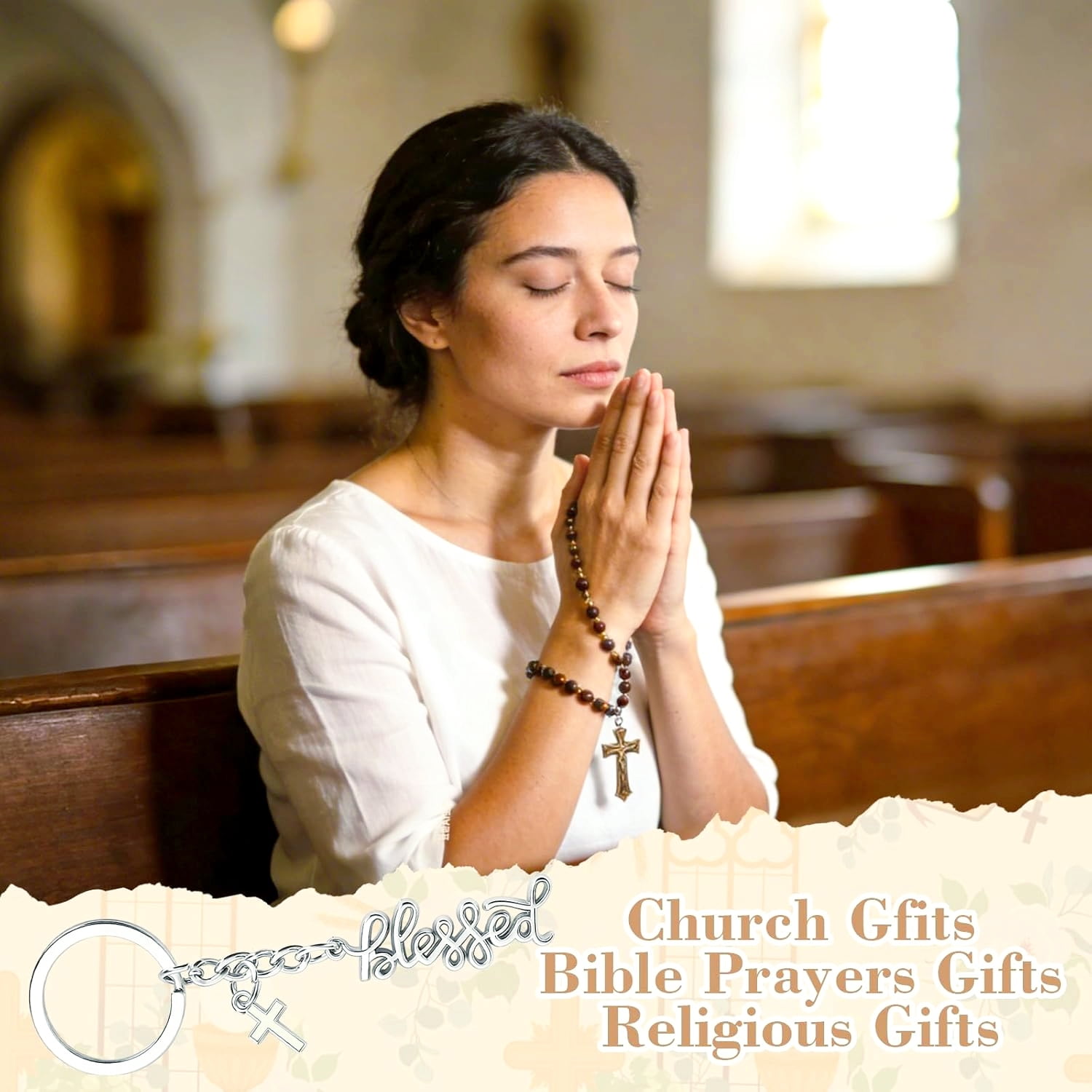 Blessed Keychains Set Of 50 With Cross Charm Ideal For Baptism Gifts