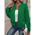 thumbnail image 3 of Women’s Solid Color Zip-Up Jacket, Casual Baseball Collar Lightweight Outerwear, Relaxed Fit Long Sleeve Daily Wear Jacket for Spring Fall, 3 of 6