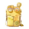 thumbnail image 2 of KOYPTL Cute Water Bottle 26oz Kawaii Water Bottle Funny Bear Water Bottles with Straw and Strap Dual Compartments Leak-proof Plastic Drinking Cup for Sport Travel, 2 of 6