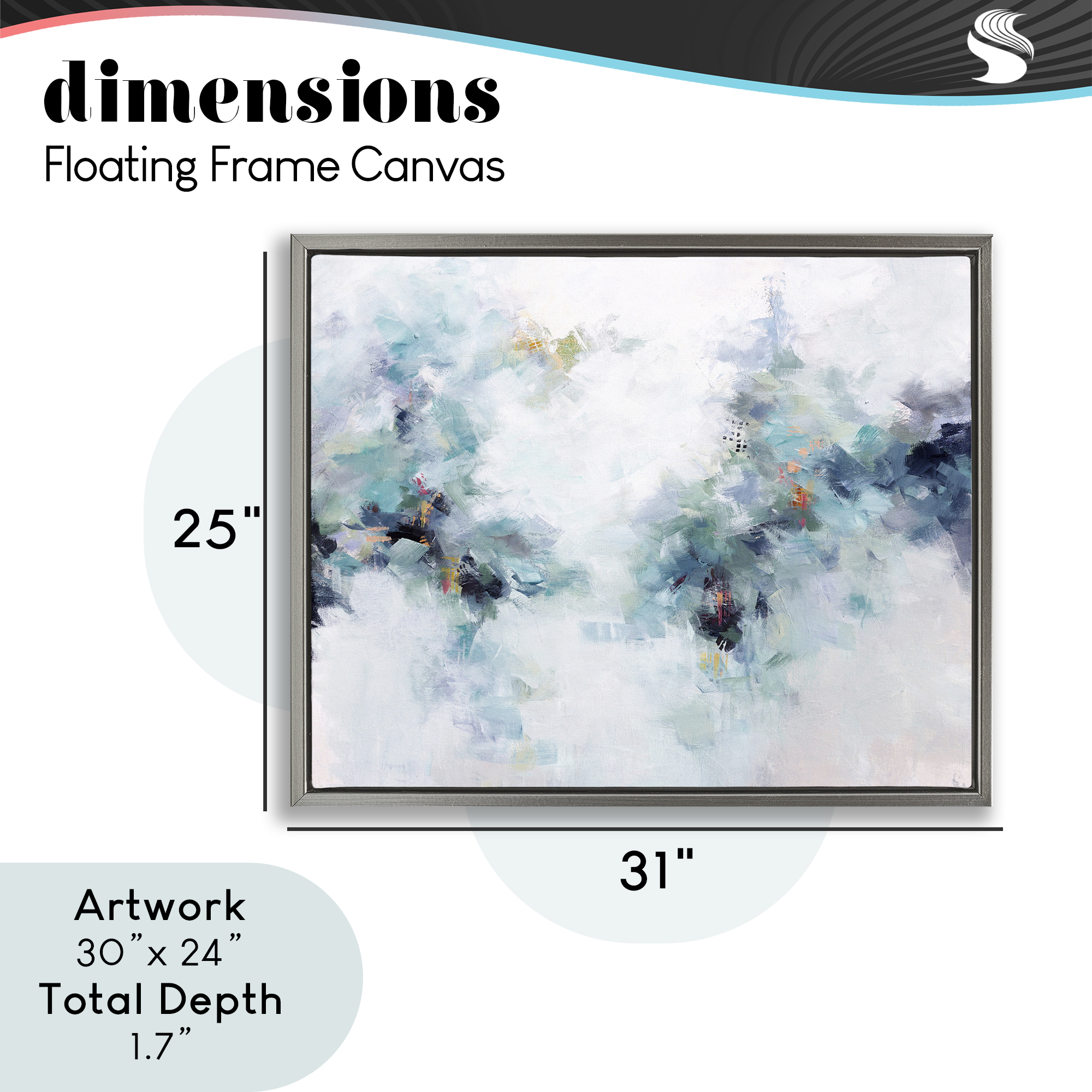 Reaching Out Abstraction Gray Framed Floater Canvas Wall Art, design by Karen Hale
