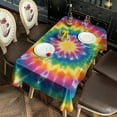 thumbnail image 2 of Colorful Rainbow Tie Dye Spiral Pattern Rectangle Tablecloth 60"x120",Waterproof Polyester Rectangle Table Cloth, Wipeable Spillproof Polyester Tablecloth for Dining, Camping, Indoor and Outdoor, 2 of 6