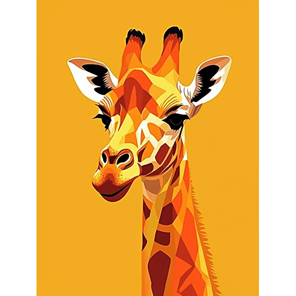 Geometric Giraffe Wall Art/Canvas Print,Suitable for Living Room, Bedroom, Office, Dining Room, and Hallway Decoration.