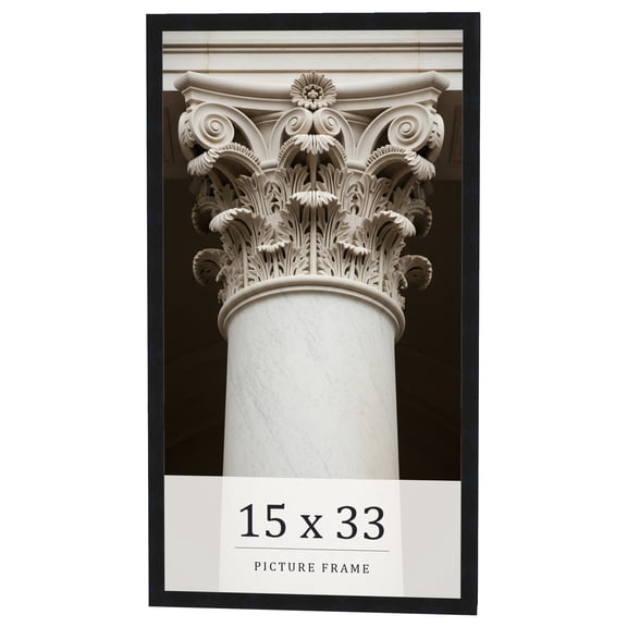 15x33 Frame Black Real Wood Picture Frame Width 0.75 inches | Interior Frame Depth 0.5 inches |