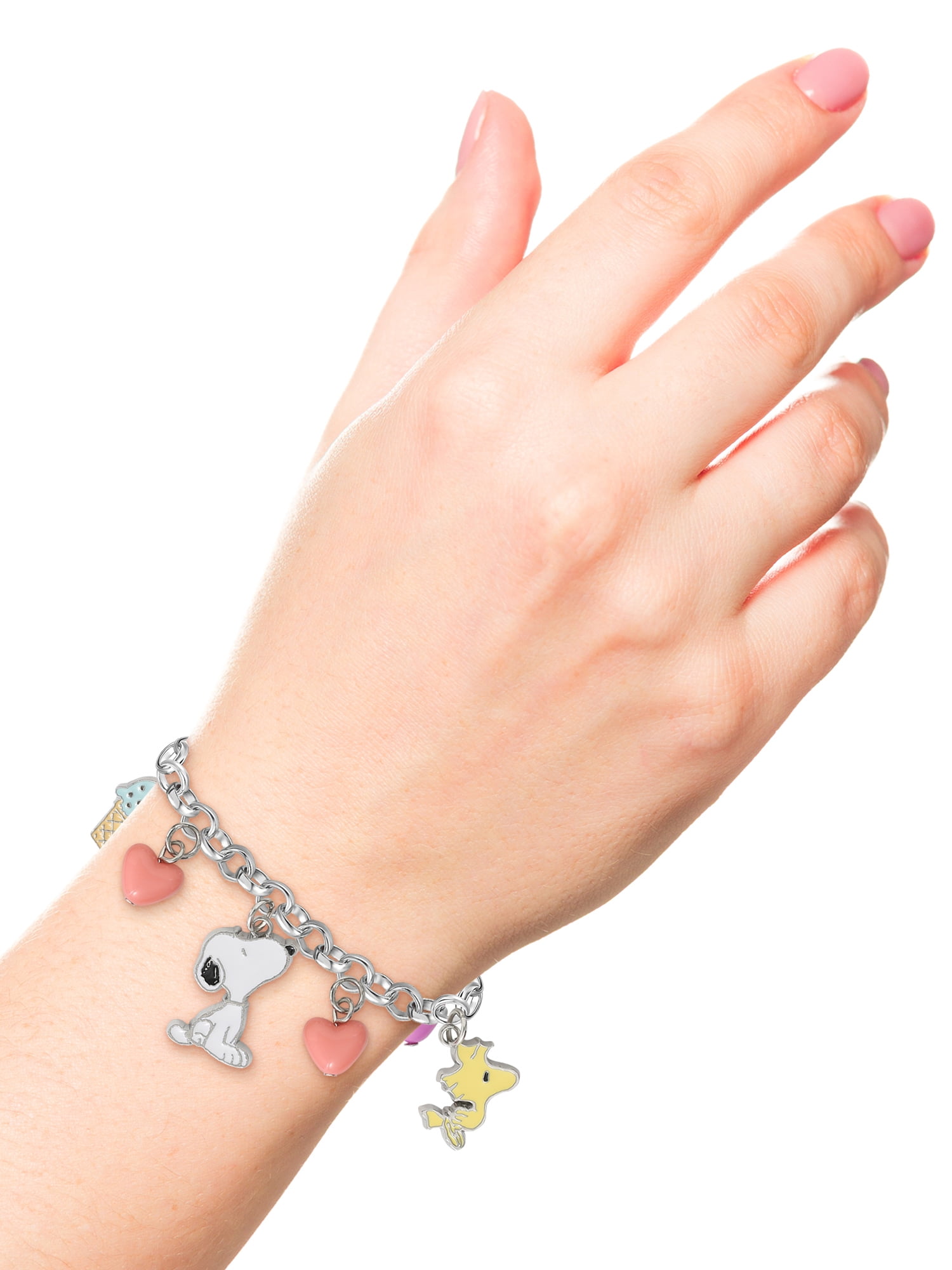 Peanuts Snoopy Character Charm Bracelet with Decorative Accents