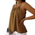 thumbnail image 5 of Rutainlusire Women's Tops Trendy Loose Fit Ruched Cami Tank Top Women's Fashionable Multi-color Camisole Linen Adjustable Sleeveless Top, 5 of 5