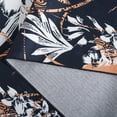 thumbnail image 6 of SAFAVIEH Malibu Keiran Leaves Polyester Machine Washable Runner Rug, Black/Brown, 2'6" x 8', 6 of 11