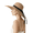 Khaki, variant on Womens Wide Brim Sun Straw Hat Beach Travel Foldable Floppy Summer Hat for Women