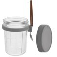 thumbnail image 3 of Portable Breakfast Cup Glass Yogurt Cup Transparent Design Oatmeal Cup Small Milk Container, 3 of 9