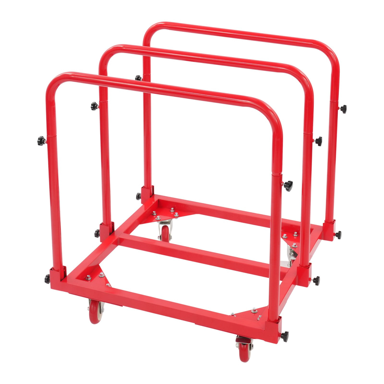 ToppiJoy Heavy Duty Hand Truck Dolly with 4 Swivel Casters, Industrial Hand Cart Hold up to 1400lbs for Plywood, Warehouse, Factory, Workshop (Red)