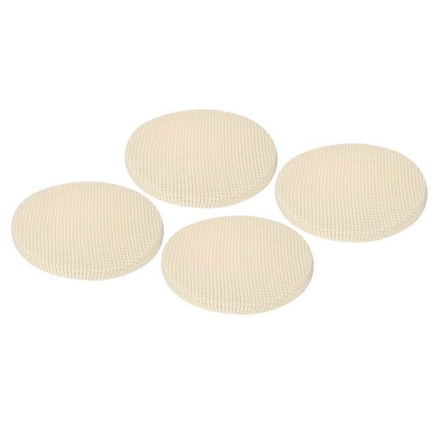 Uxcell 4 Pcs Fundas Redondas de Taburete de Poliéster para Asientos de 11"- 14" para Sillas, Fundas de Taburete Amarillo Mostaza