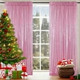 thumbnail image 4 of Gumesh Pink Sequin Backdrop Curtain, Large Sparkling Party Background for Wedding Stage, Birthday & Holiday Decor, 2x8ft Glittering Photo Booth Wall Decor, 4 of 6