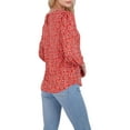 thumbnail image 3 of Adrianna Papell Womens Floral Elbow Sleeve Top Red L, 3 of 5