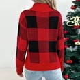 thumbnail image 6 of Aboser Christmas Plaid Sweaters for Women Turtleneck Long Sleeve Pullover Sweater Merry Xmas Holiday Outfits Cozy Long Sleeve Jumper Tops Trendy Checked Sweaters, 6 of 9
