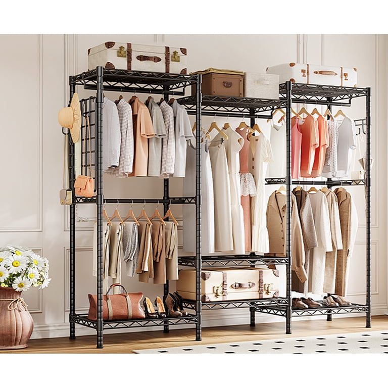 HOKEEPER Portable Closet Organizer, 1600LBS, 5 Hang Rods, 7