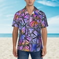 thumbnail image 5 of Uemuo Watercolor Butterflies Printed Regular Fit Short Sleeve Casual Hawaiian Shirt for Men,Aloha shirt,Tropical shirt,Floral print shirt,Vacation Beach shirt-XX-Large, 5 of 9
