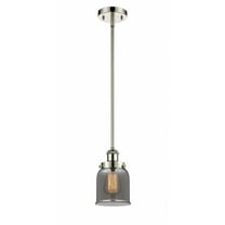 916-1S-PN-G53-Innovations Lighting-Bell - 1 Light Stem Hung Mini Pendant In Industrial Style-10 Inches Tall and 5 Inches Wide-Polished Nickel