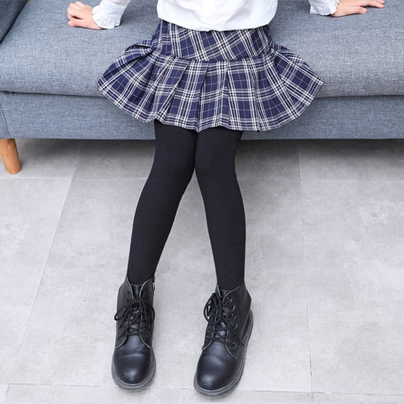 SXcggal Toddler Girls Pantskirt Footless Leggings With Plaid Skirt Kids Clothes Pants Beautiful Breathable Cute Girl Dress