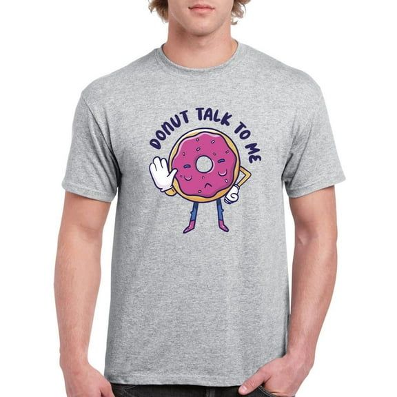 Cartoon Donut Talk To Me T-Shirt Men -Smartprints Designs, Male 5X-Large