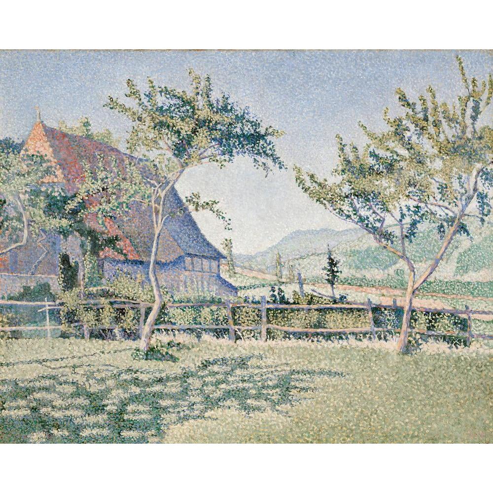 Paul Signac 18x15 Black Modern Framed Museum Art Print Titled - Fill-Le-Chateau, the Meadow (Le Pre), Opus 161 (June-July 1887)